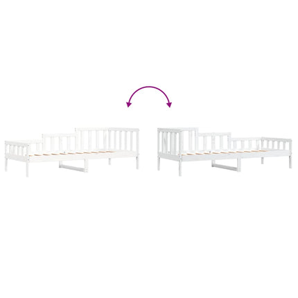 Dormeuse senza Materasso Bianca 80x200 cm Legno Massello Pino