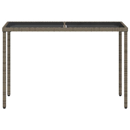 Tavolo da Giardino Piano in Vetro Grigio 115x54x74cm Polyrattan