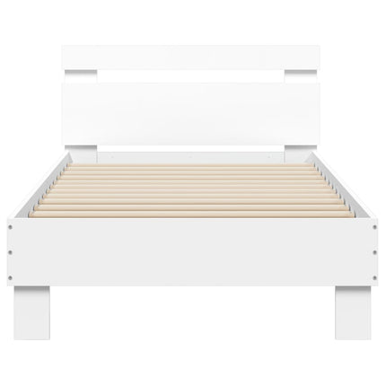 Giroletto con Testiera Bianco 90x200 cm in Legno Multistrato