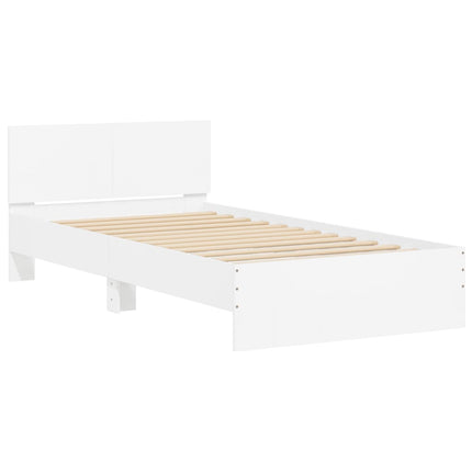 Giroletto con Testiera Bianco 100x200 cm in Legno Multistrato