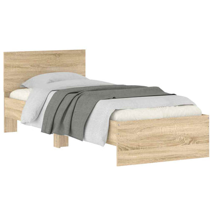 Giroletto senza Materasso con Testiera Rovere Sonoma 90x190 cm