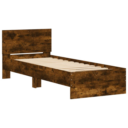 Giroletto con Testiera Rovere Fumo 90x190 cm Legno Multistrato