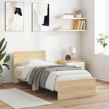 Giroletto senza Materasso con Testiera Rovere Sonoma 75x190 cm