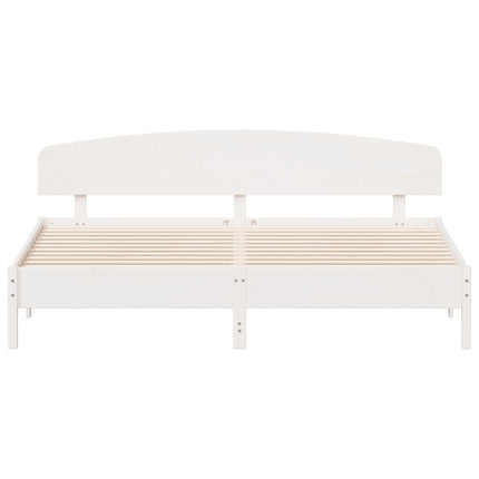 Giroletto senza Materasso Bianco 200x200 cm Legno Massello Pino