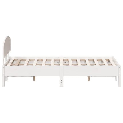 Giroletto senza Materasso Bianco 140x200 cm Legno Massello Pino