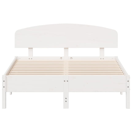 Letto senza Materasso Bianco 135x190 cm Legno Massello di Pino