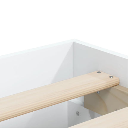 Giroletto con Cassetti Bianco 150x200 cm in Legno Multistrato