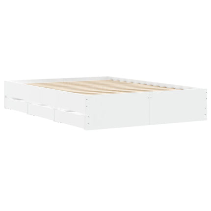 Giroletto con Cassetti Bianco 120x190 cm in Legno Multistrato