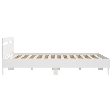 Giroletto con Testiera Bianco 200x200 cm in Legno Multistrato