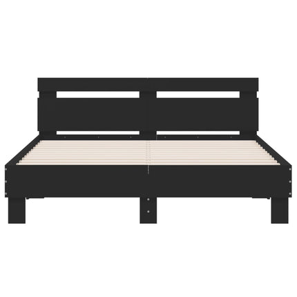Giroletto con Testiera Neri 140x190 cm in Legno Multistrato
