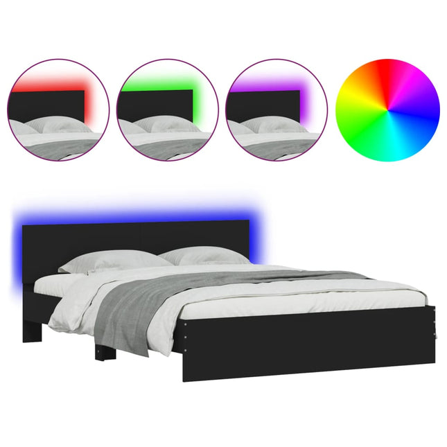 Giroletto con LED senza Materasso Nero 150x200 cm
