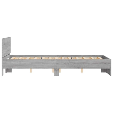 Giroletto con Testiera e LED Grigio Sonoma 120x190 cm
