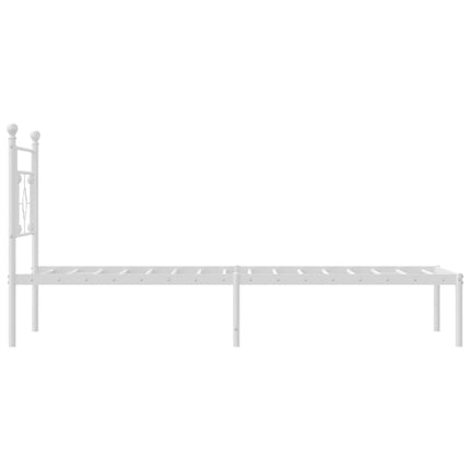 Giroletto con Testiera Metallo Bianco 90x200 cm