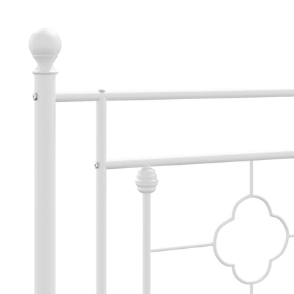Giroletto con Testiera Metallo Bianco 183x213 cm