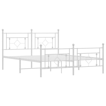 Giroletto con Testiera e Pediera Metallo Bianco 150x200 cm