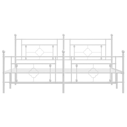 Giroletto con Testiera e Pediera Metallo Bianco 180x200 cm