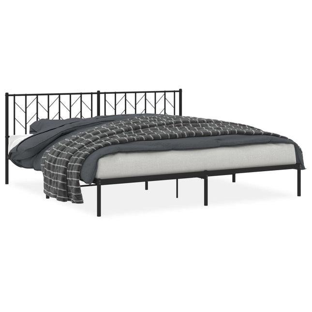 Giroletto con Testiera in Metallo Nero 200x200 cm