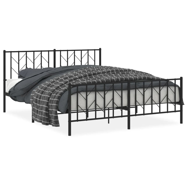 Giroletto senza Materaso con Pediera in Metallo Nero 160x200 cm