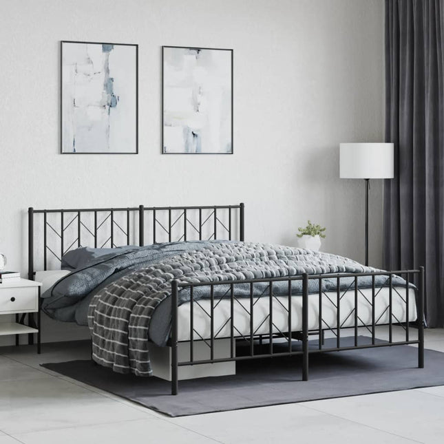Giroletto senza Materaso con Pediera in Metallo Nero 160x200 cm