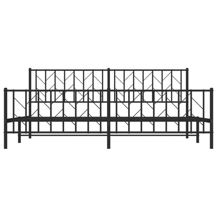 Giroletto con Testiera e Pediera Metallo Nero 200x200 cm