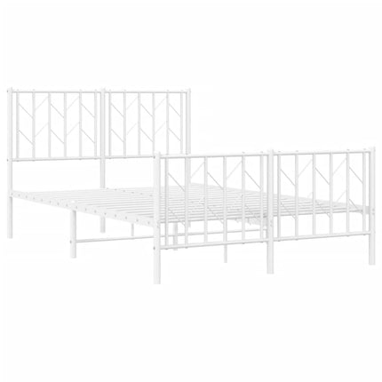Giroletto con Testiera e Pediera Metallo Bianco 120x190 cm