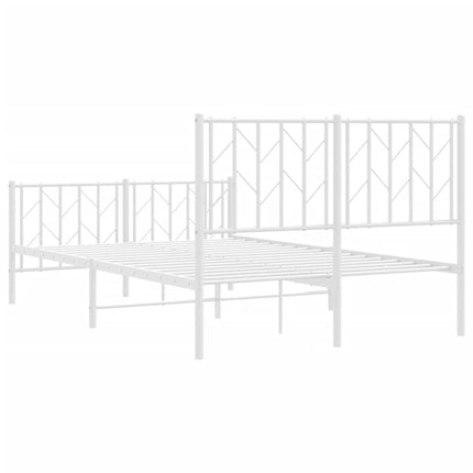 Giroletto con Testiera e Pediera Metallo Bianco 120x190 cm