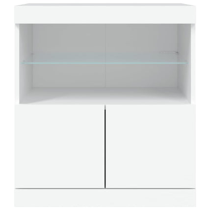 Credenza con Luci LED Bianca 60x37x67 cm