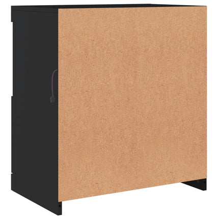 Credenza con Luci LED Nera 60x37x67 cm