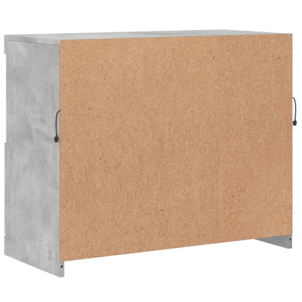 Credenza con Luci LED Grigio Cemento 81x37x67 cm
