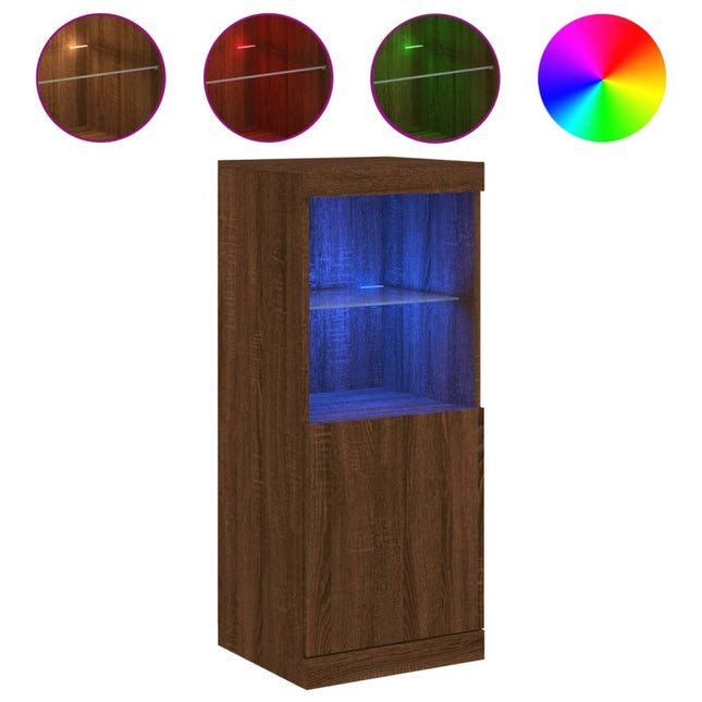Credenza con Luci LED Rovere Marrone 41x37x100 cm
