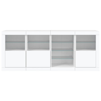 Credenza con Luci LED Bianca 164x37x67 cm