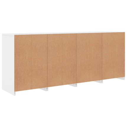 Credenza con Luci LED Bianca 164x37x67 cm
