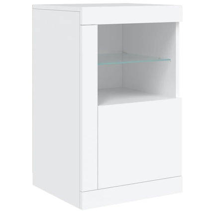 Credenza con Luci LED Bianca 164x37x67 cm