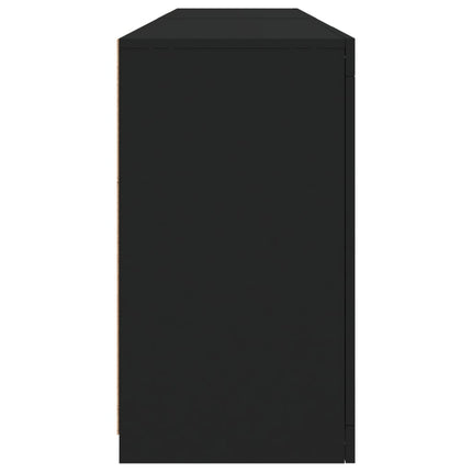Credenza con Luci LED Nera 164x37x67 cm
