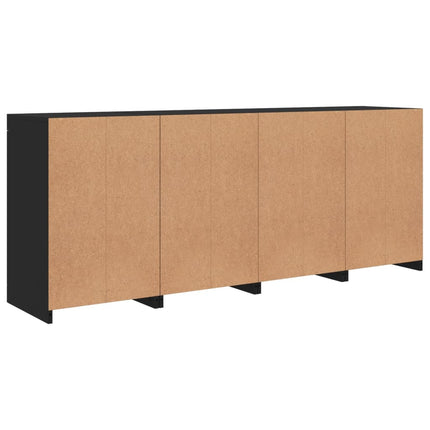 Credenza con Luci LED Nera 164x37x67 cm