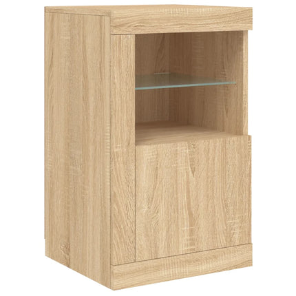 Credenza con Luci LED Rovere Sonoma 164x37x67 cm