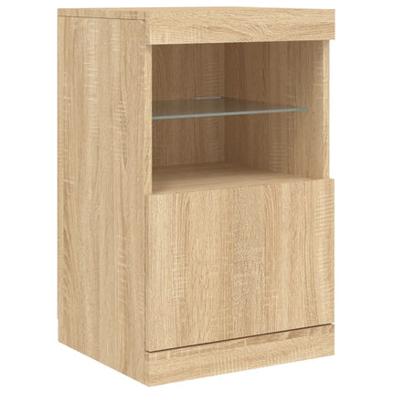 Credenza con Luci LED Rovere Sonoma 164x37x67 cm