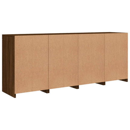 Credenza con Luci LED Rovere Marrone 164x37x67 cm