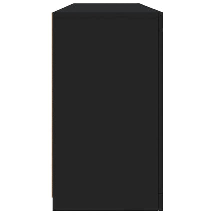 Credenza con Luci LED Nera 163x37x67 cm