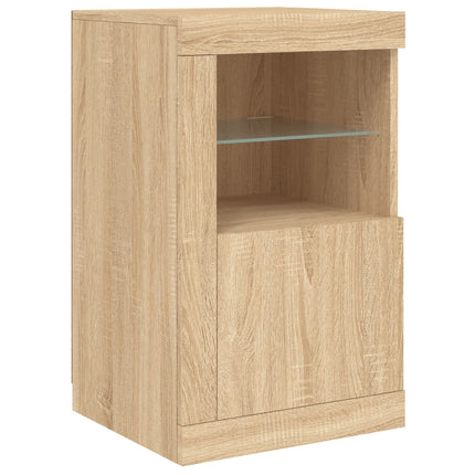 Credenza con Luci LED Rovere Sonoma 163x37x67 cm