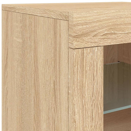Credenza con Luci LED Rovere Sonoma 163x37x67 cm