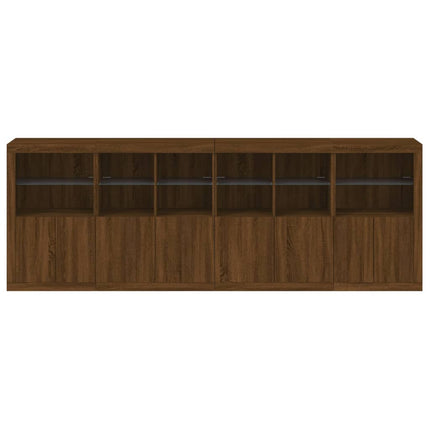 Credenza con Luci LED Rovere Marrone 283x37x100 cm