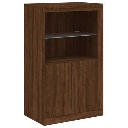 Credenza con Luci LED Rovere Marrone 283x37x100 cm