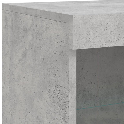Credenza con Luci LED Grigio Cemento 202x37x100 cm