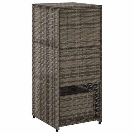 Armadietto Portaoggetti Giardino Grigio 50x55x115cm Polyrattan