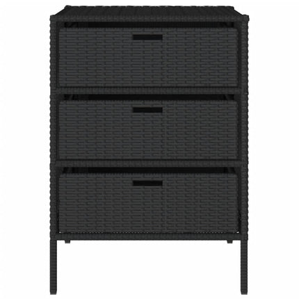 Armadietto Portaoggetti da Giardino Nero 55x59x80cm Polyrattan