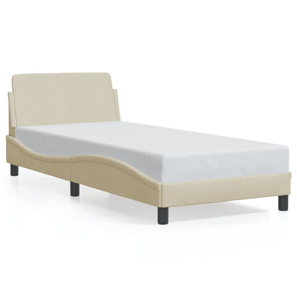 Giroletto con Testiera senza Materasso Crema 80x200 cm Tessuto