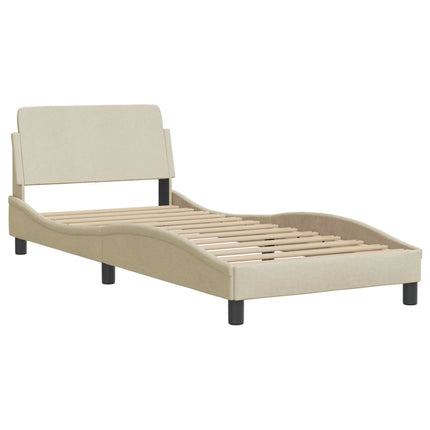 Giroletto con Testiera senza Materasso Crema 80x200 cm Tessuto