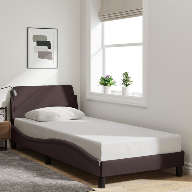 Giroletto senza Materasso Marrone Scuro 90x190 cm Tessuto