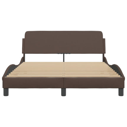 Giroletto con Testiera Marrone 140x190 cm in Similpelle
